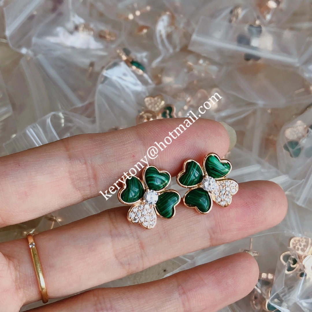 Most Fashion Van Cleef Arpels Cosmos Earrings Rose Gold With Diamond White Red Black Green Online