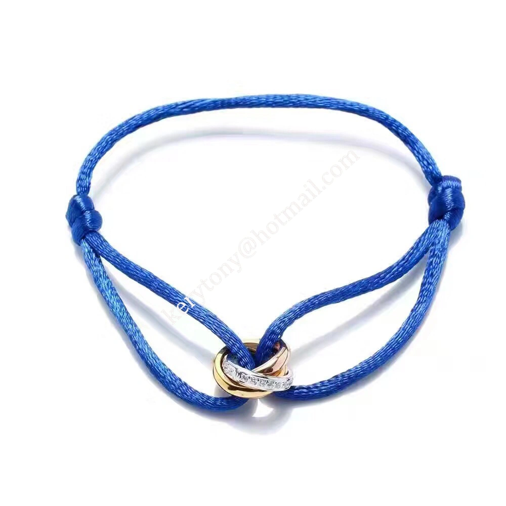 Most Luxury Cartier Trinity Rope Bracelet White Gold Yellow God Rose Gold With Diamonds Low Price