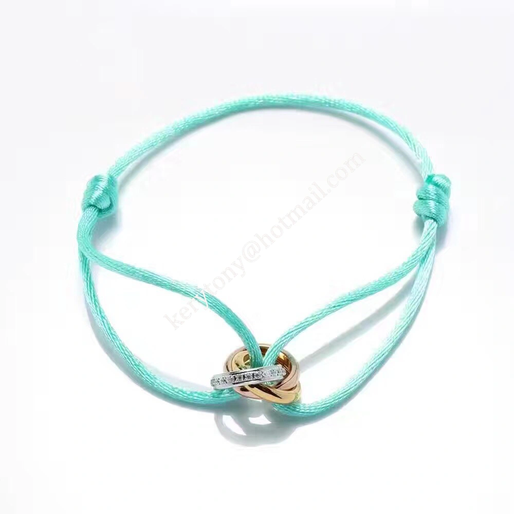 Most Luxury Cartier Trinity Rope Bracelet White Gold Yellow God Rose Gold With Diamonds Low Price