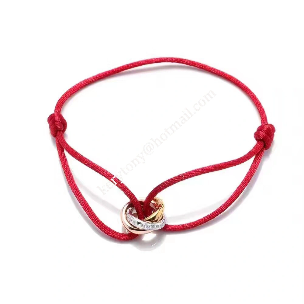 Most Luxury Cartier Trinity Rope Bracelet White Gold Yellow God Rose Gold With Diamonds Low Price
