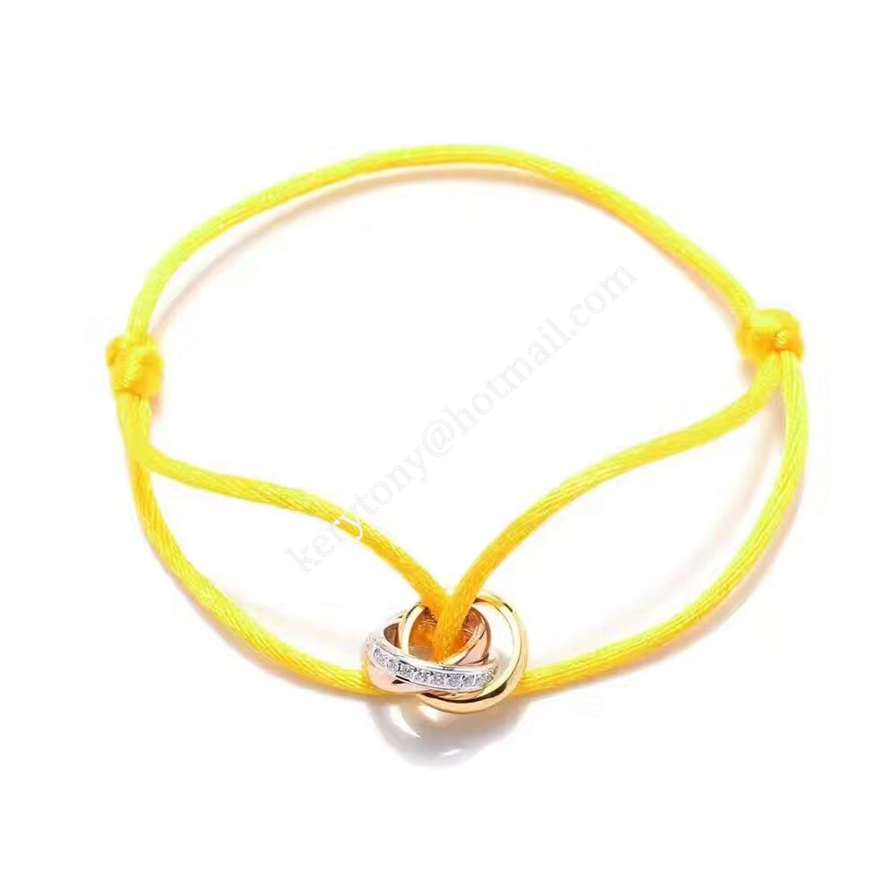 Most Luxury Cartier Trinity Rope Bracelet White Gold Yellow God Rose Gold With Diamonds Low Price
