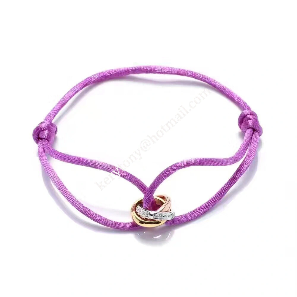 Most Luxury Cartier Trinity Rope Bracelet White Gold Yellow God Rose Gold With Diamonds Low Price