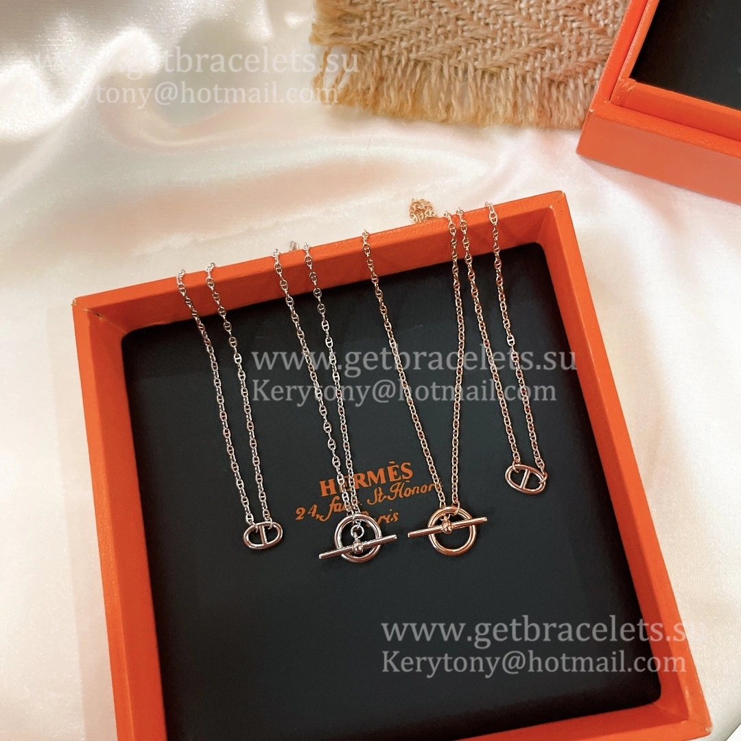 Most Luxury Hermes New Farandole Necklace White Gold Pink Gold