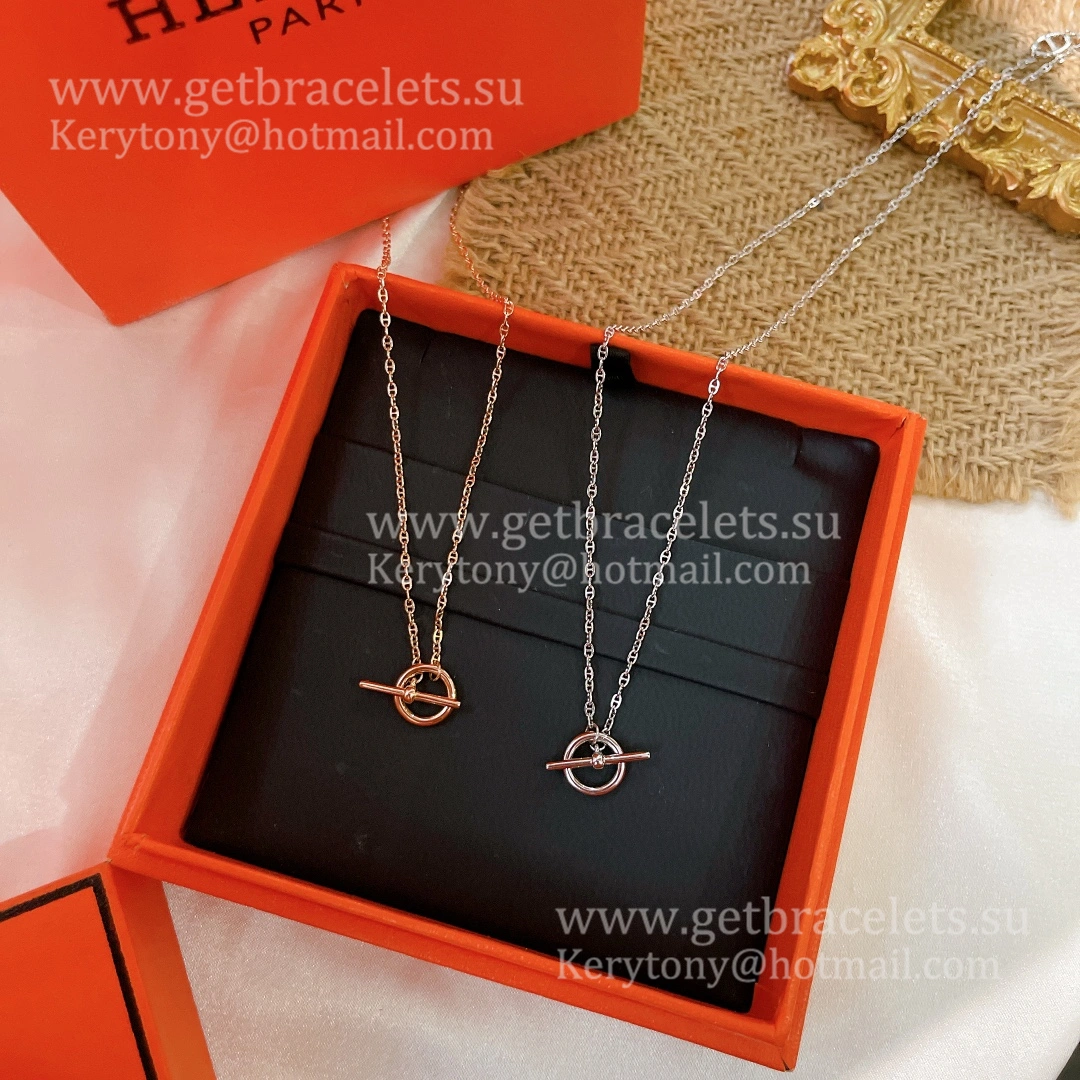 Most Luxury Hermes New Farandole Necklace White Gold Pink Gold