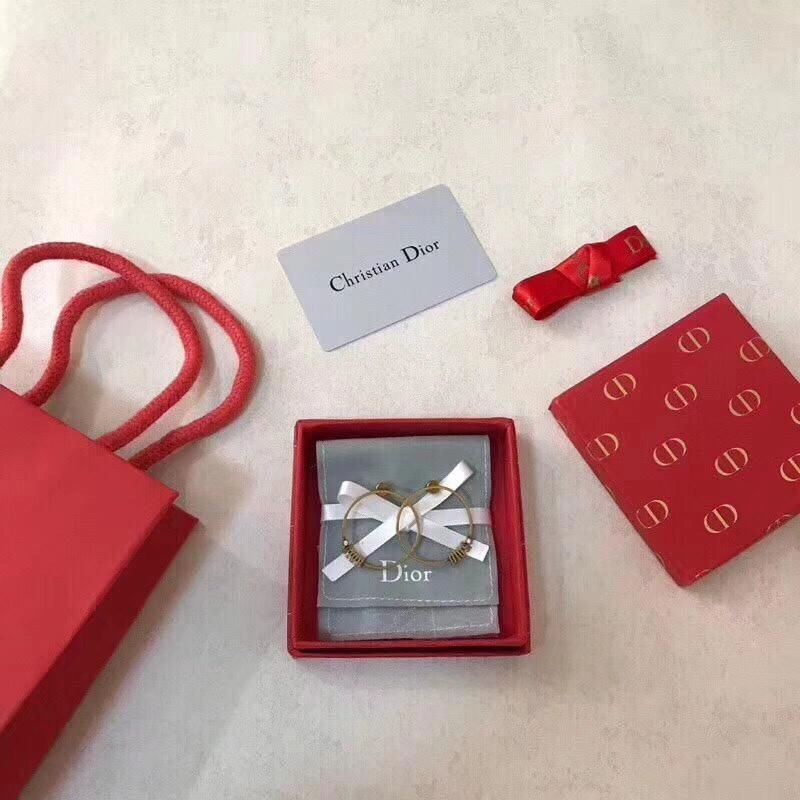 New Arrical Dior Logo-Diamonds Trimming Womens Yellow Brass Circle Pendant Earrings In Paris Replica