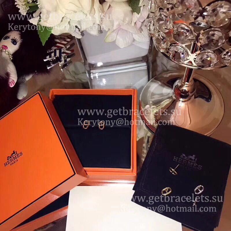 New Hermes Chaine D’Ancre Earrings in White Gold