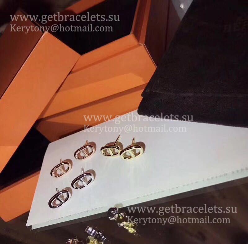 New Hermes Chaine D’Ancre Earrings in White Gold