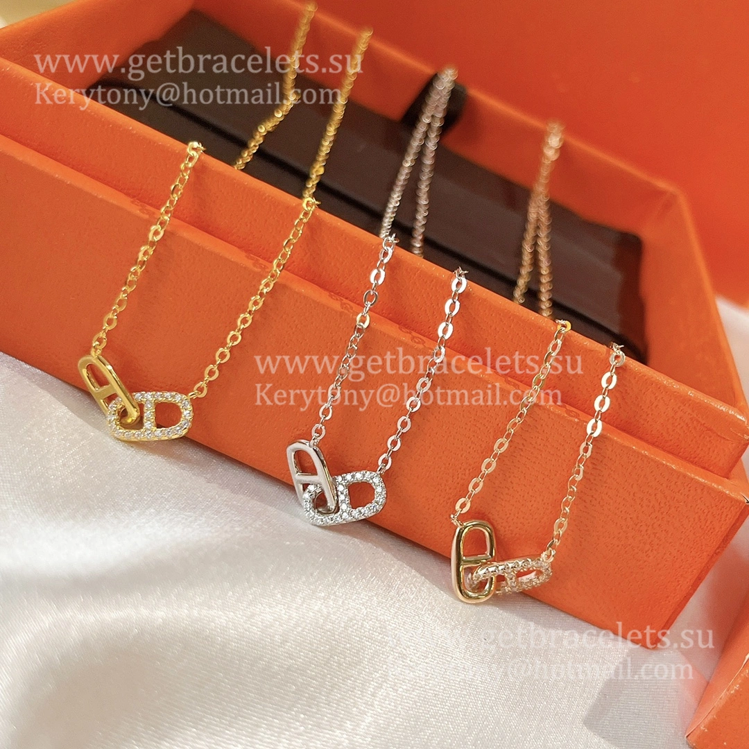 New Hermes New Farandole Necklace With Diamonds Silver Yellow Gold Rose Gold
