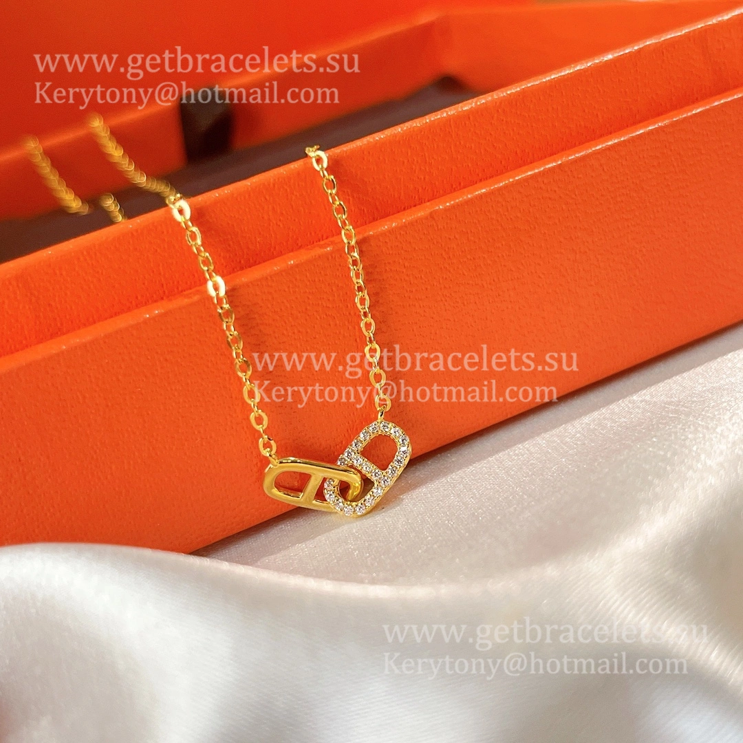 New Hermes New Farandole Necklace With Diamonds Silver Yellow Gold Rose Gold