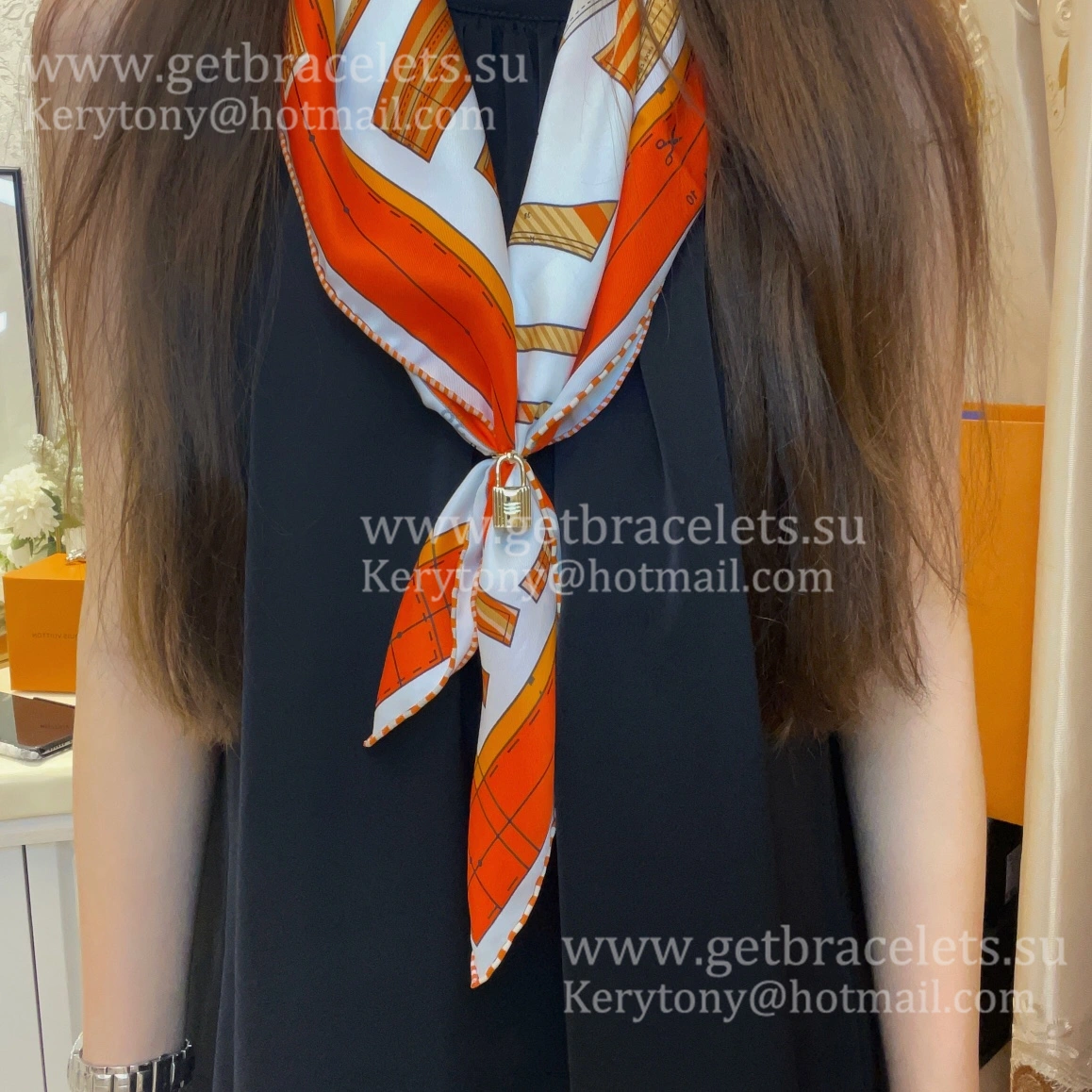 New Style Hermes Lock Scarf Ring Buckle in Rose Gold