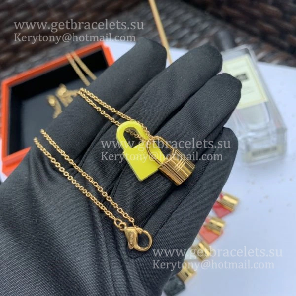 New Style Hermes O’Kelly Pendant in Swift Calfskin with Yellow Gold Plated