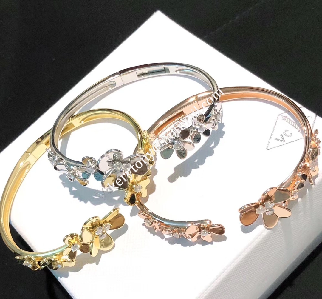 New Van Cleef Arpels Frivole Bracelet 7 Flowers Yellow Gold White Gold Rose Gold With Diamond Replica