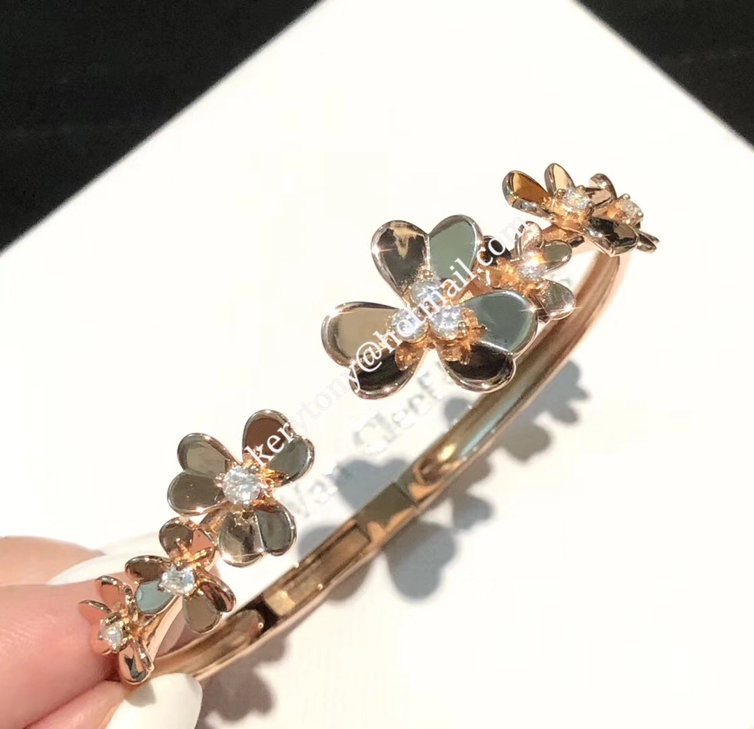 New Van Cleef Arpels Frivole Bracelet 7 Flowers Yellow Gold White Gold Rose Gold With Diamond Replica