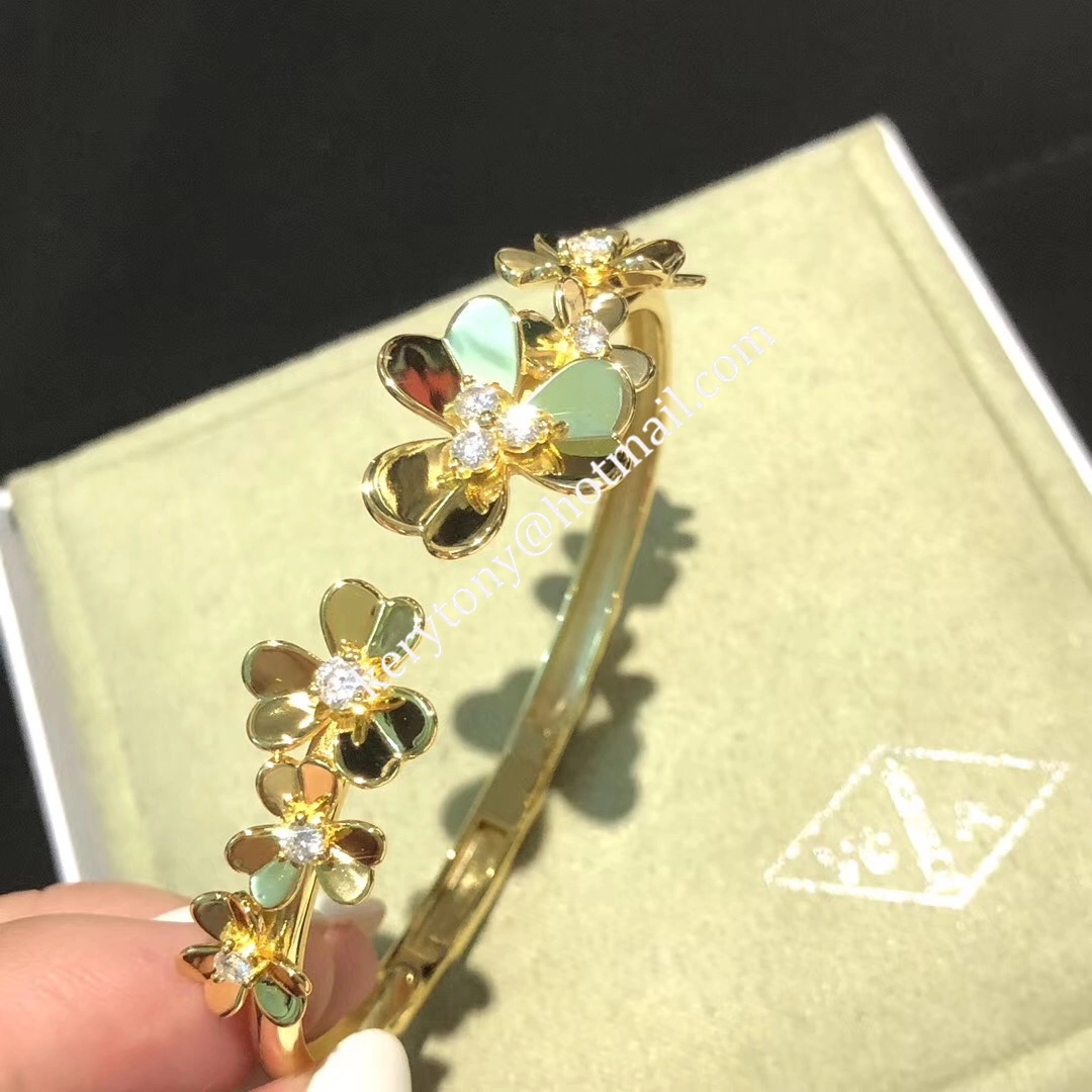 New Van Cleef Arpels Frivole Bracelet 7 Flowers Yellow Gold White Gold Rose Gold With Diamond Replica