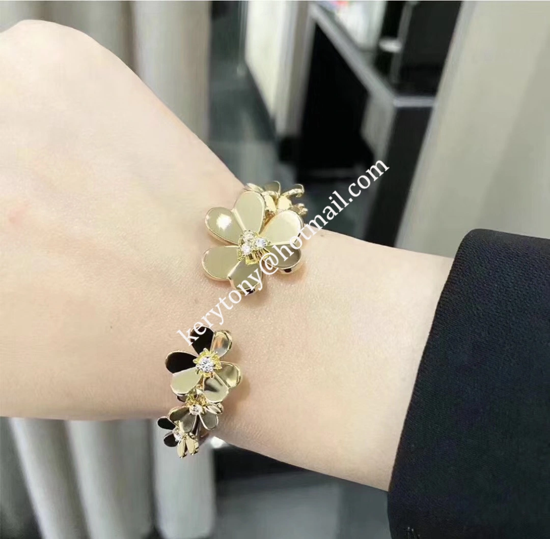 New Van Cleef Arpels Frivole Bracelet 7 Flowers Yellow Gold White Gold Rose Gold With Diamond Replica