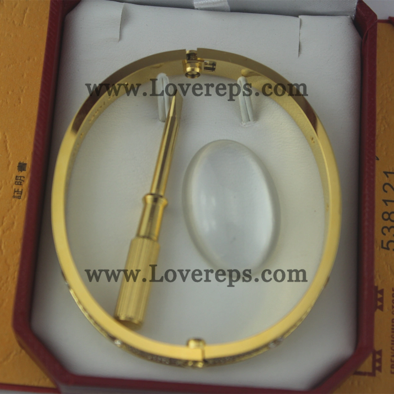 Normal Version Cartier Diamond-Paved Love Bracelet with 10 Big Diamonds Yellow Gold (With screwdriver