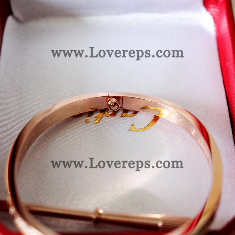 Normal Version Cartier Love Bracelet Small Model Pink Gold With Pave Diamonds