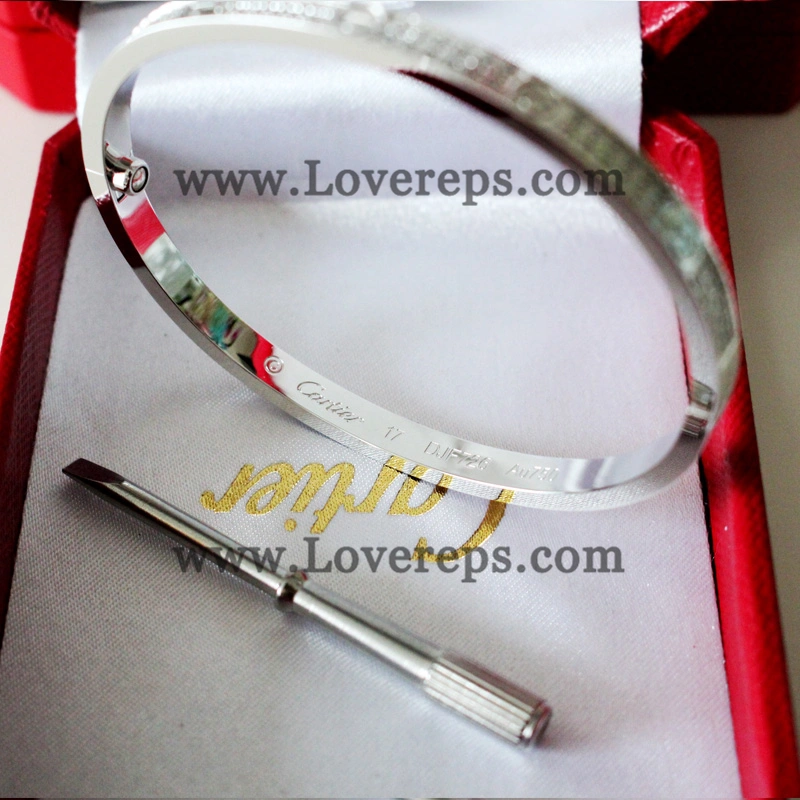 Normal Version Cartier Love Bracelet Small Model White Gold With Diamonds