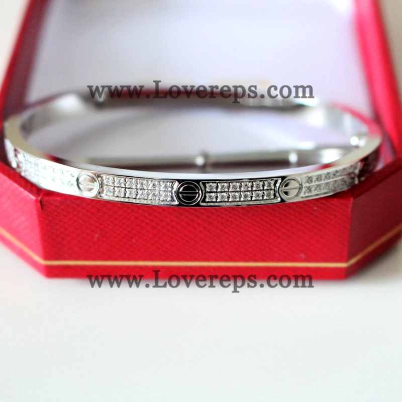 Normal Version Cartier Love Bracelet Small Model White Gold With Diamonds