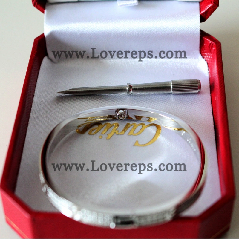 Normal Version Cartier Love Bracelet Small Model White Gold With Diamonds