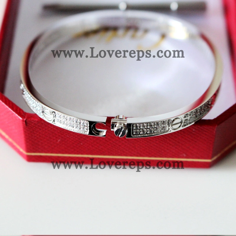 Normal Version Cartier Love Bracelet Small Model White Gold With Diamonds