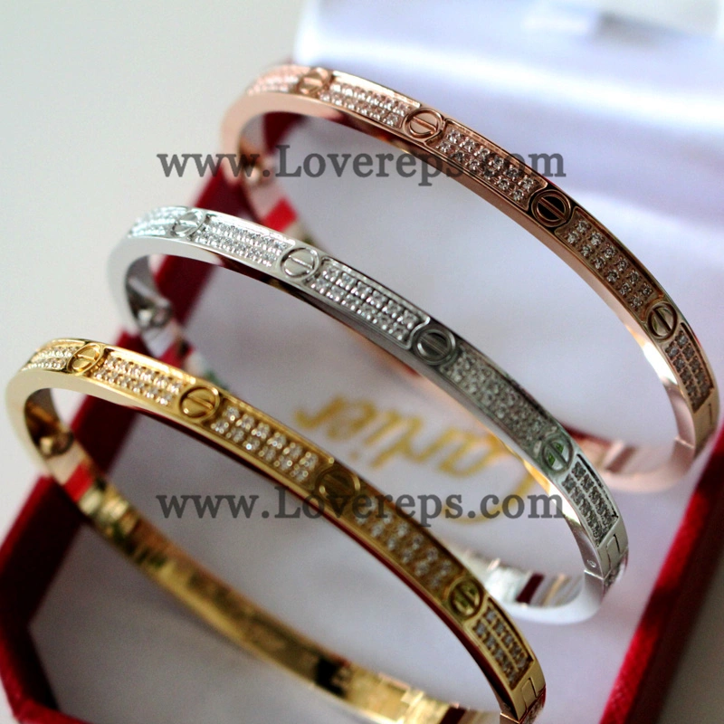 Normal Version Cartier Love Bracelet Small Model White Gold With Diamonds