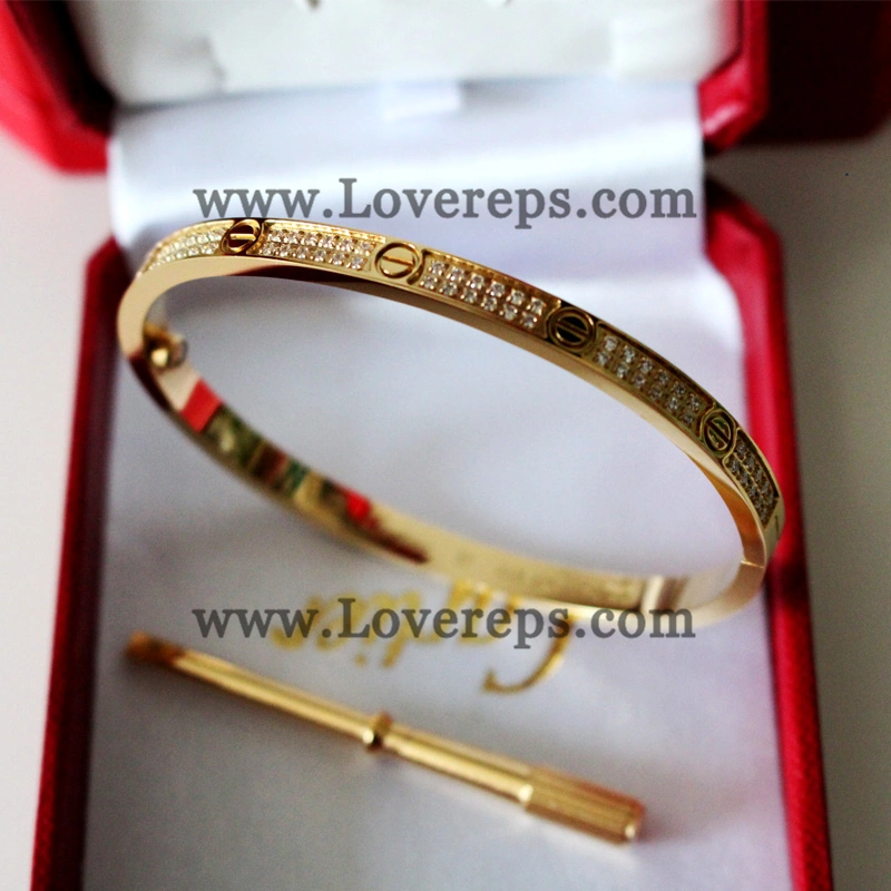 Normal Version Cartier Love Bracelet Small Model Yellow Gold With Diamonds