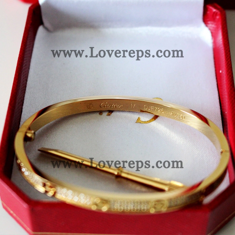 Normal Version Cartier Love Bracelet Small Model Yellow Gold With Diamonds
