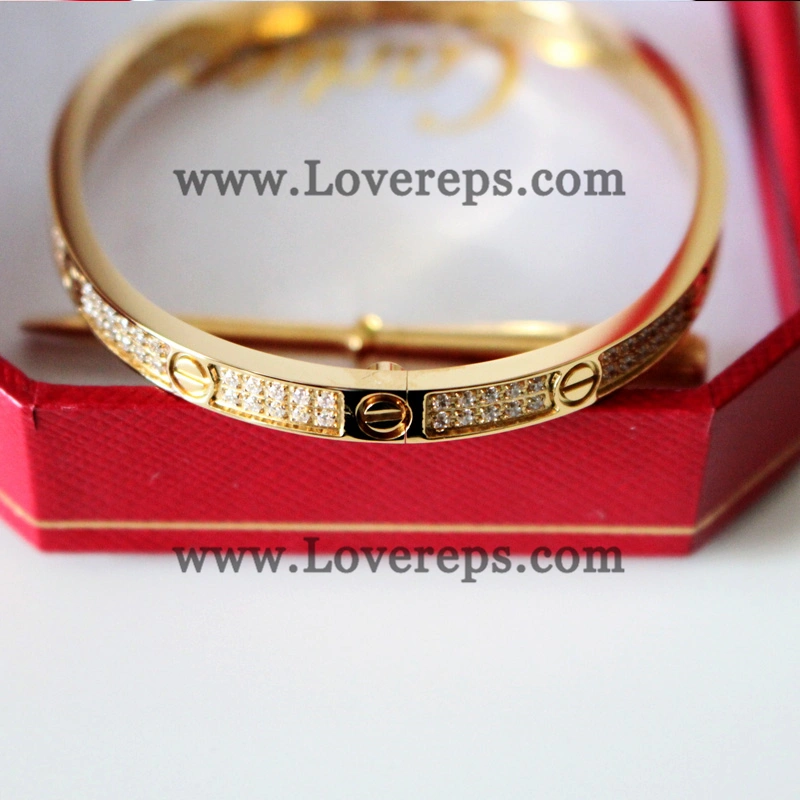 Normal Version Cartier Love Bracelet Small Model Yellow Gold With Diamonds