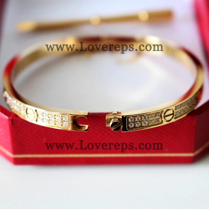 Normal Version Cartier Love Bracelet Small Model Yellow Gold With Diamonds