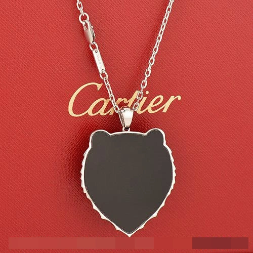 Panthere De Cartier Leopard Head Pendant In White Gold With Emeralds And Diamonds