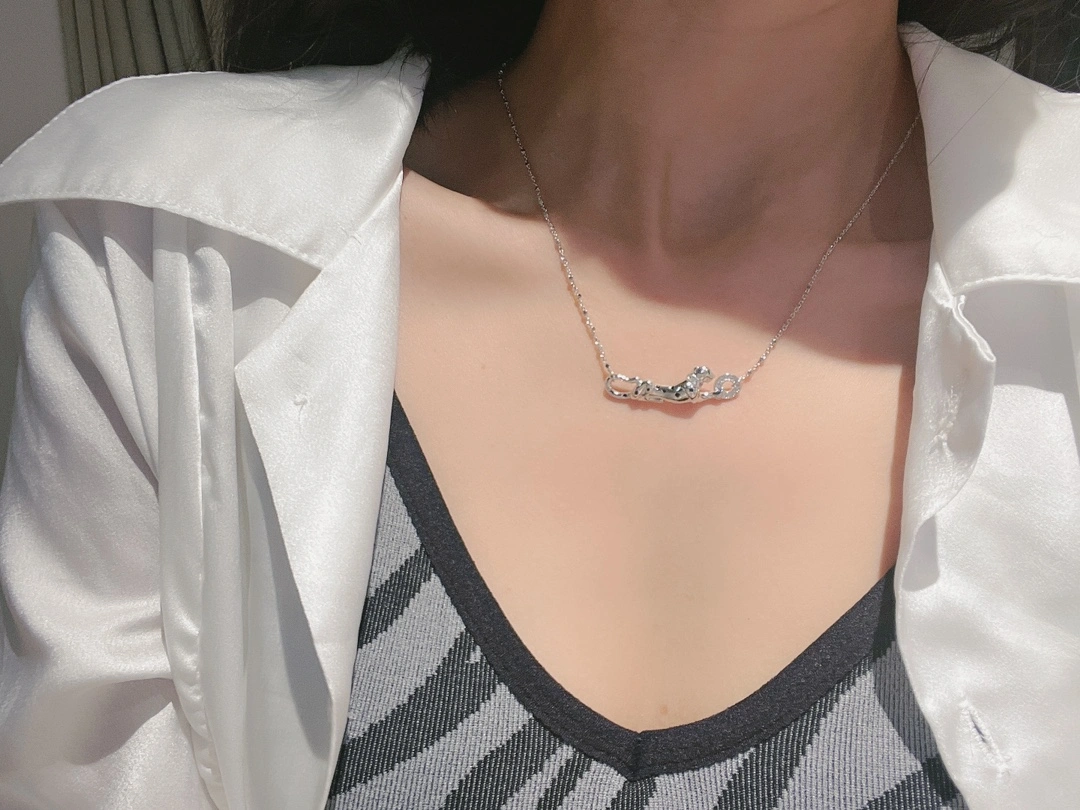 Panthere De Cartier Necklace N7424217 White Gold Rose Gold