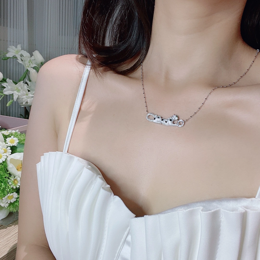 Panthere De Cartier Necklace N7424218 White Gold Rose Gold Yellow GOld