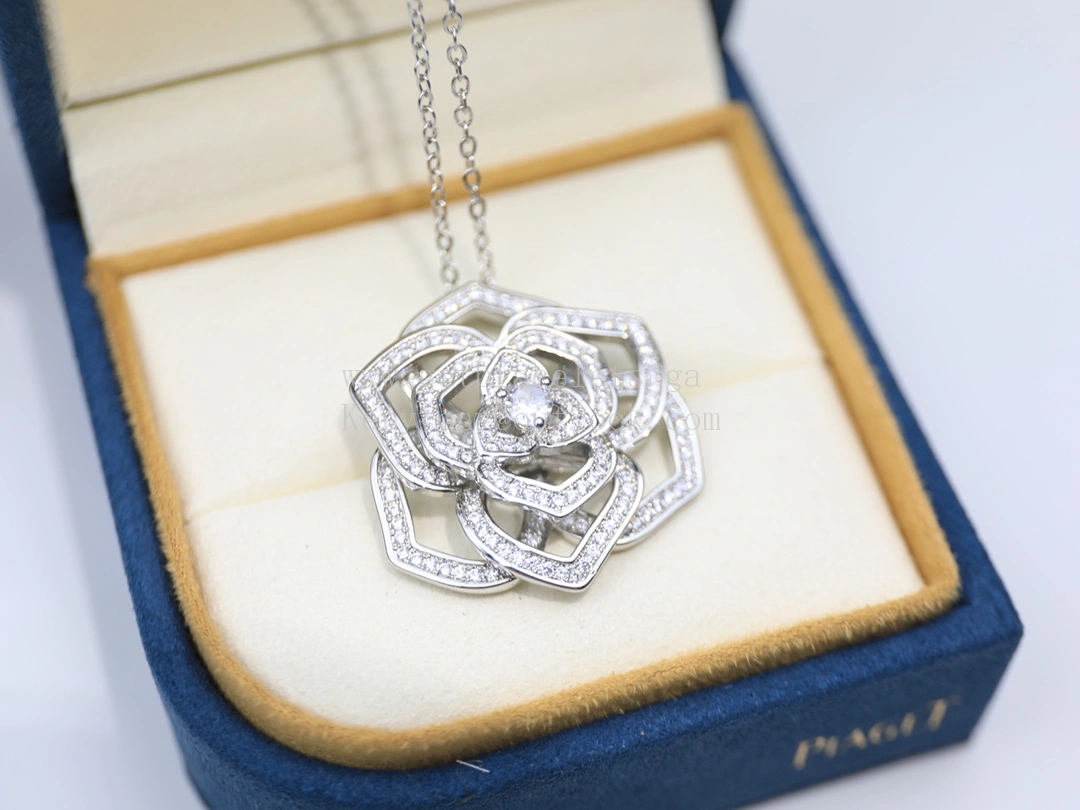 Piaget Piaget Hollow Out Pendant White Gold With Pave Diamonds