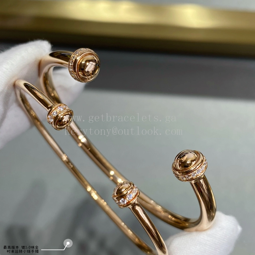 Piaget Possession Open Bangle Bracelet Rose Gold With Diamonds