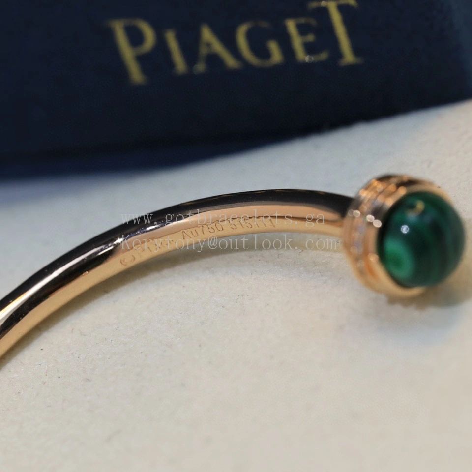 Piaget Possession Open Bangle Bracelet Rose Gold with Natural Stone and Diamonds