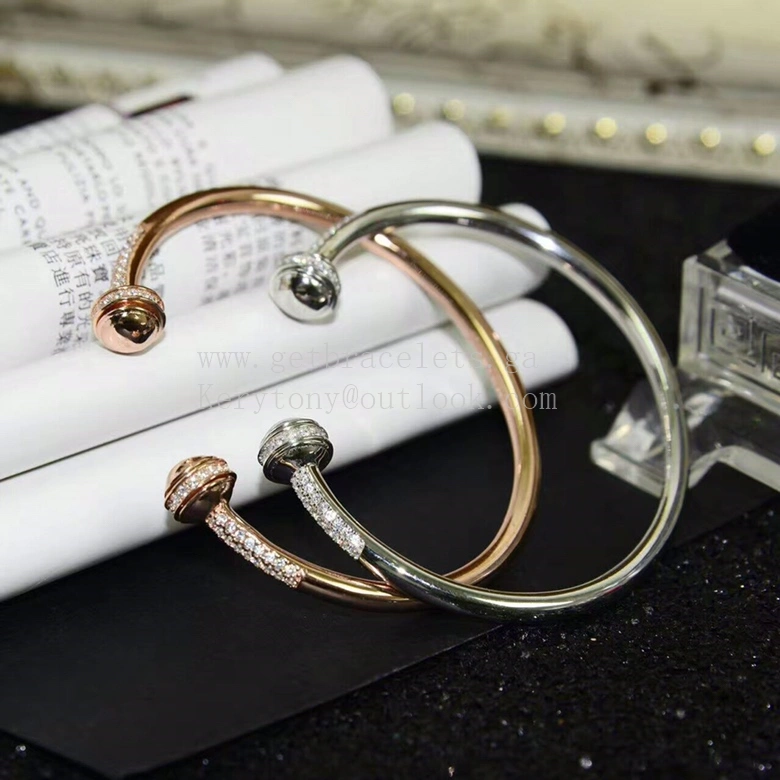 Piaget Possession Open Bangle Bracelet White Gold Rose Gold with Diamonds