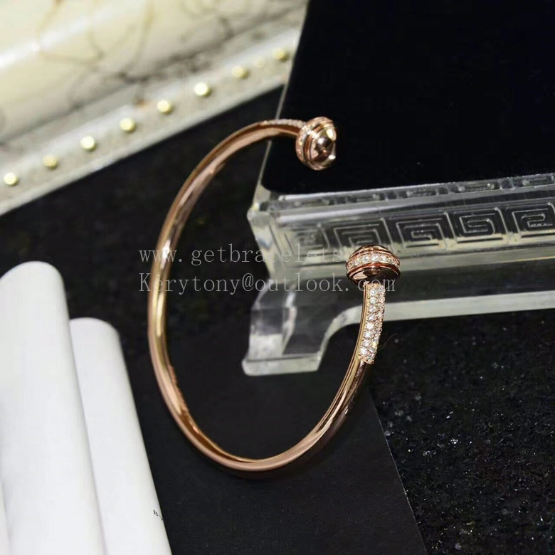 Piaget Possession Open Bangle Bracelet White Gold Rose Gold with Diamonds