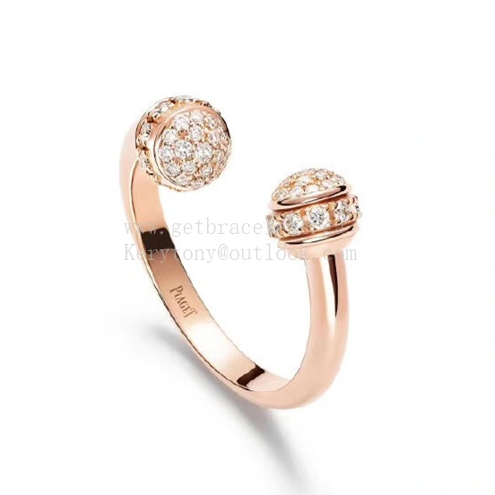 Piaget Possession Open Ring With Pave Diamonds Rose Gold