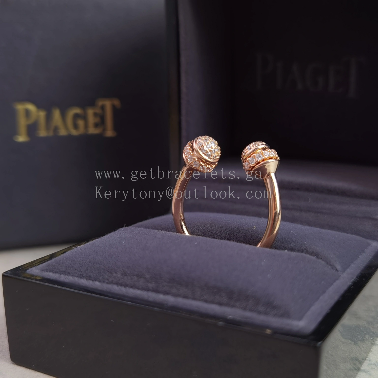 Piaget Possession Open Ring With Pave Diamonds Rose Gold
