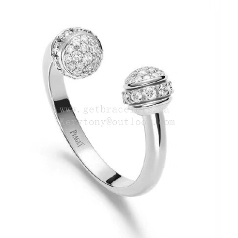 Piaget Possession Open Ring With Pave Diamonds White Gold