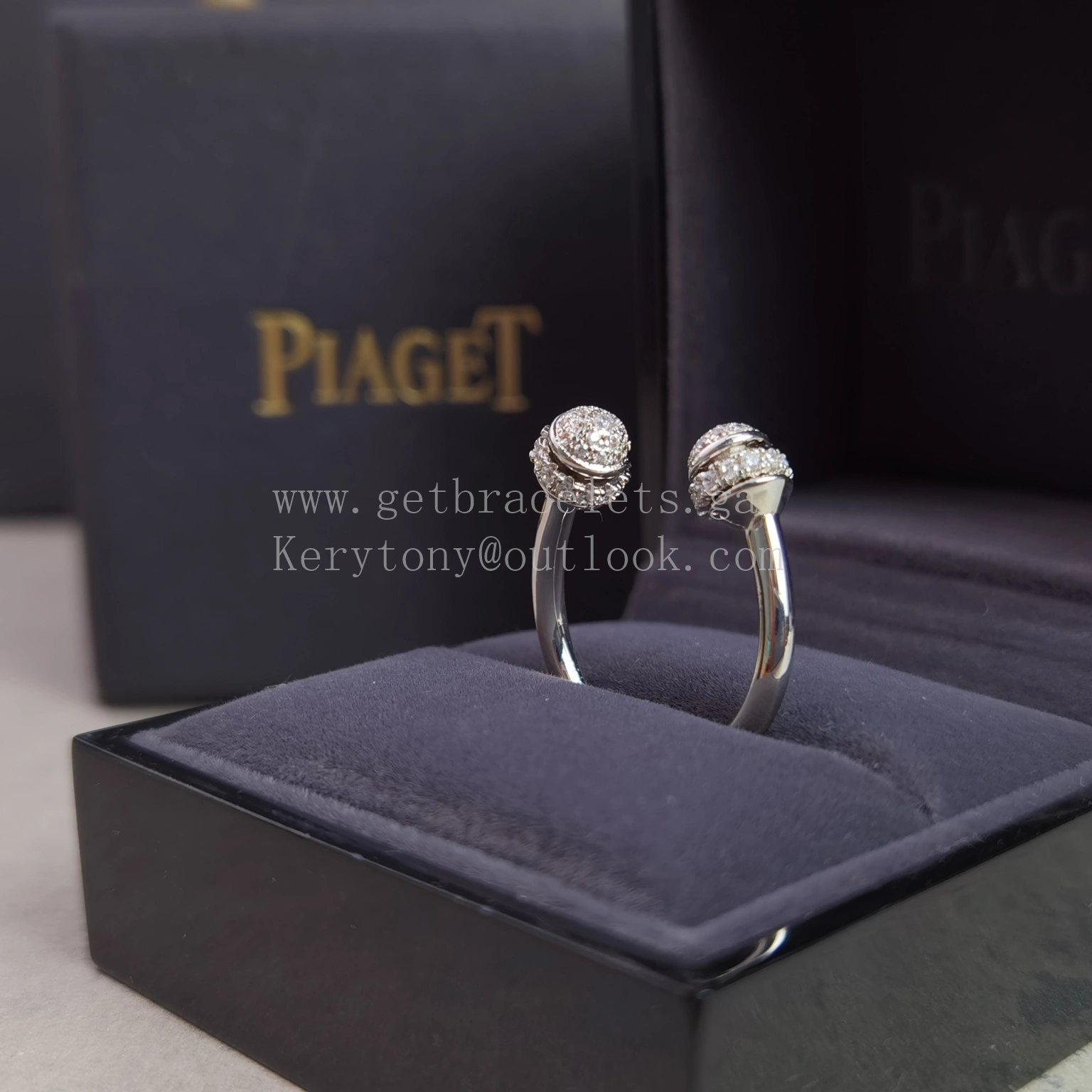 Piaget Possession Open Ring With Pave Diamonds White Gold