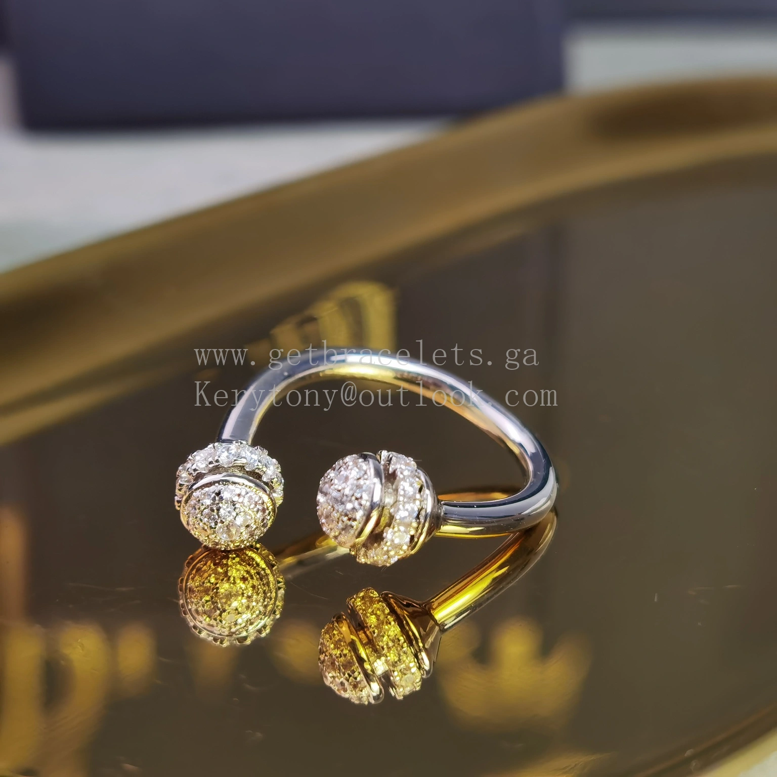 Piaget Possession Open Ring With Pave Diamonds White Gold