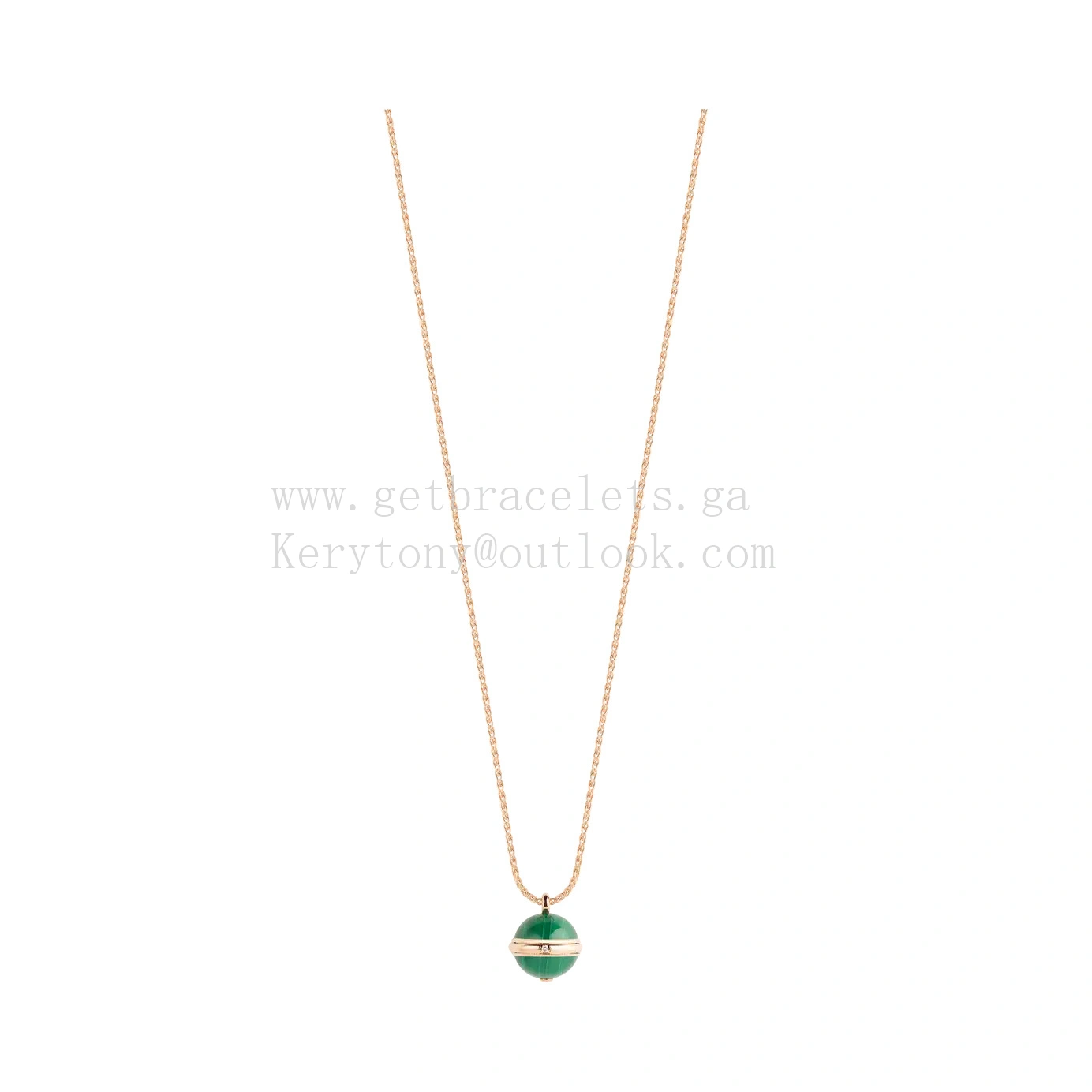 Piaget Possession Pendant Malachite Cabochon with 1 Diamond Rose Gold