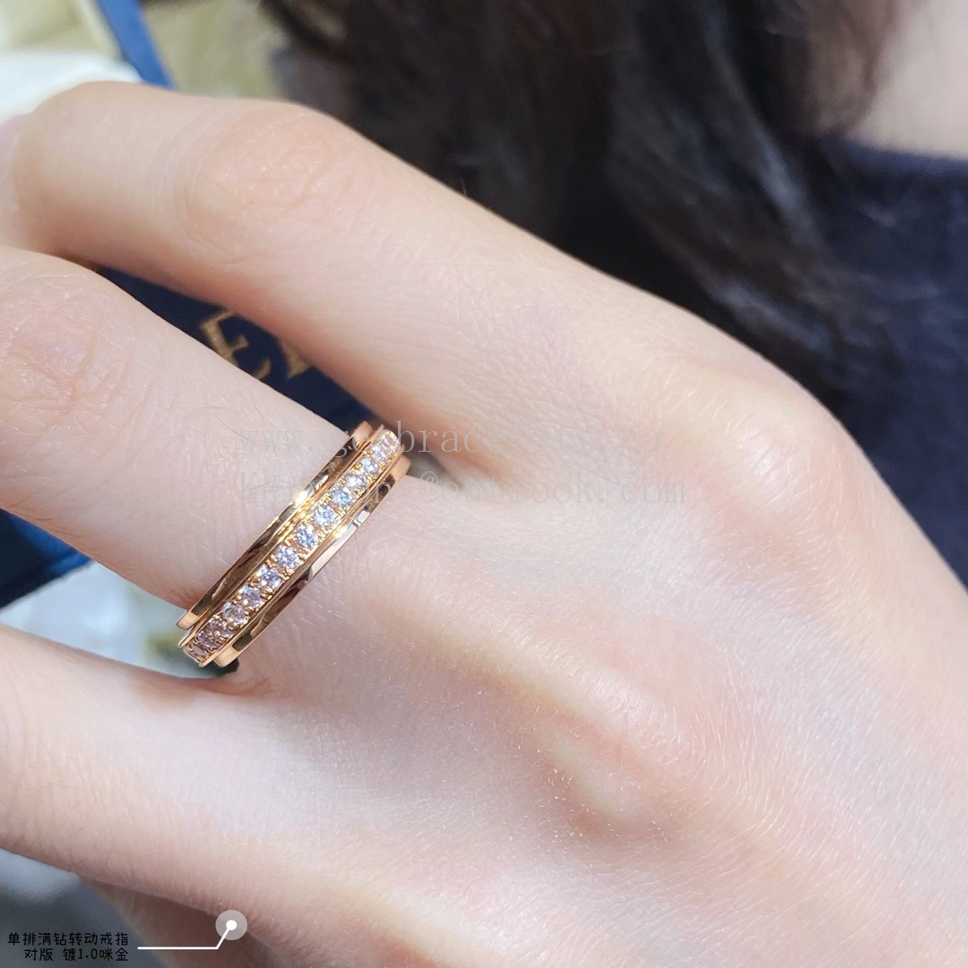 Piaget Possession Ring with Row of Diamonds White Gold Rose Gold