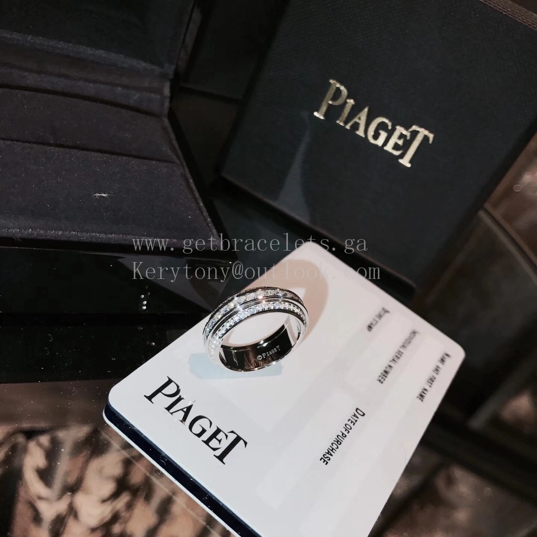 Piaget Possession Ring with Three-row of Diamonds White Gold