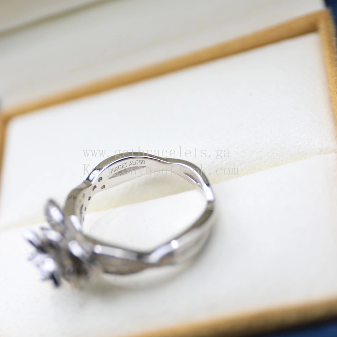 Piaget Rose Ring White Gold With Pave Diamonds