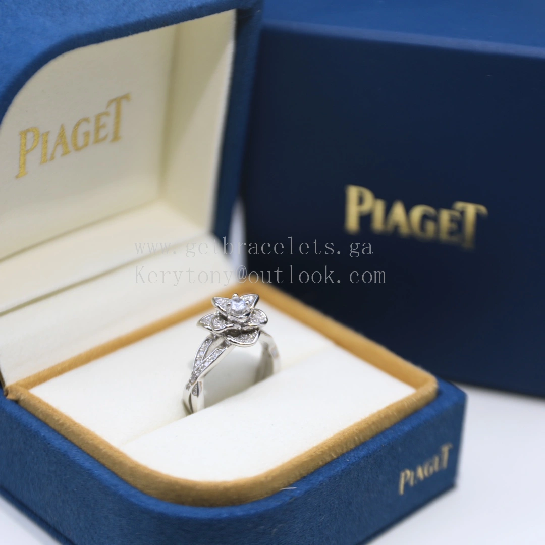 Piaget Rose Ring White Gold With Pave Diamonds