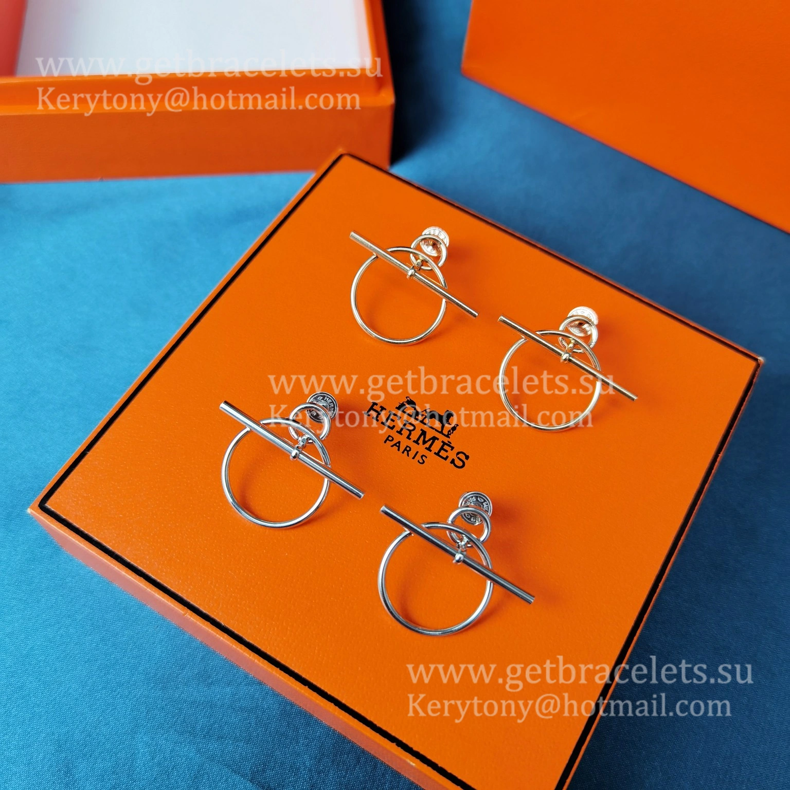 Price Online Hermes Loop Graphic Earrings White Gold