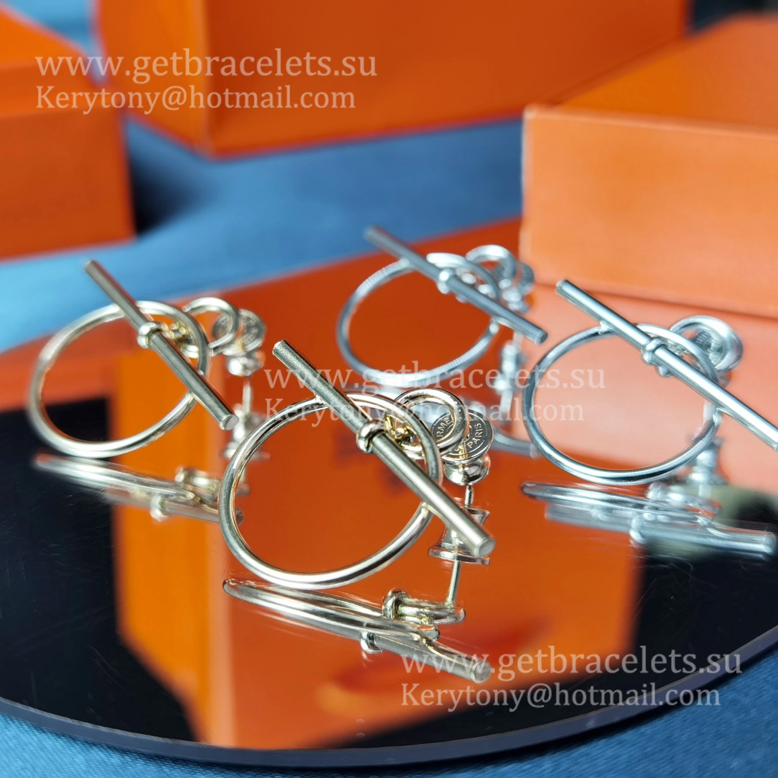 Price Online Hermes Loop Graphic Earrings White Gold